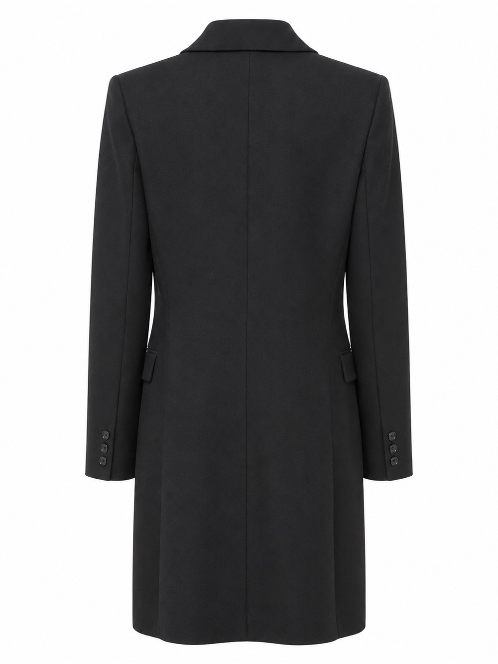 E3 Express Long Black Blazer Coat Size 5/6 Tailored Fully Lined 33” - Picture 4 of 8